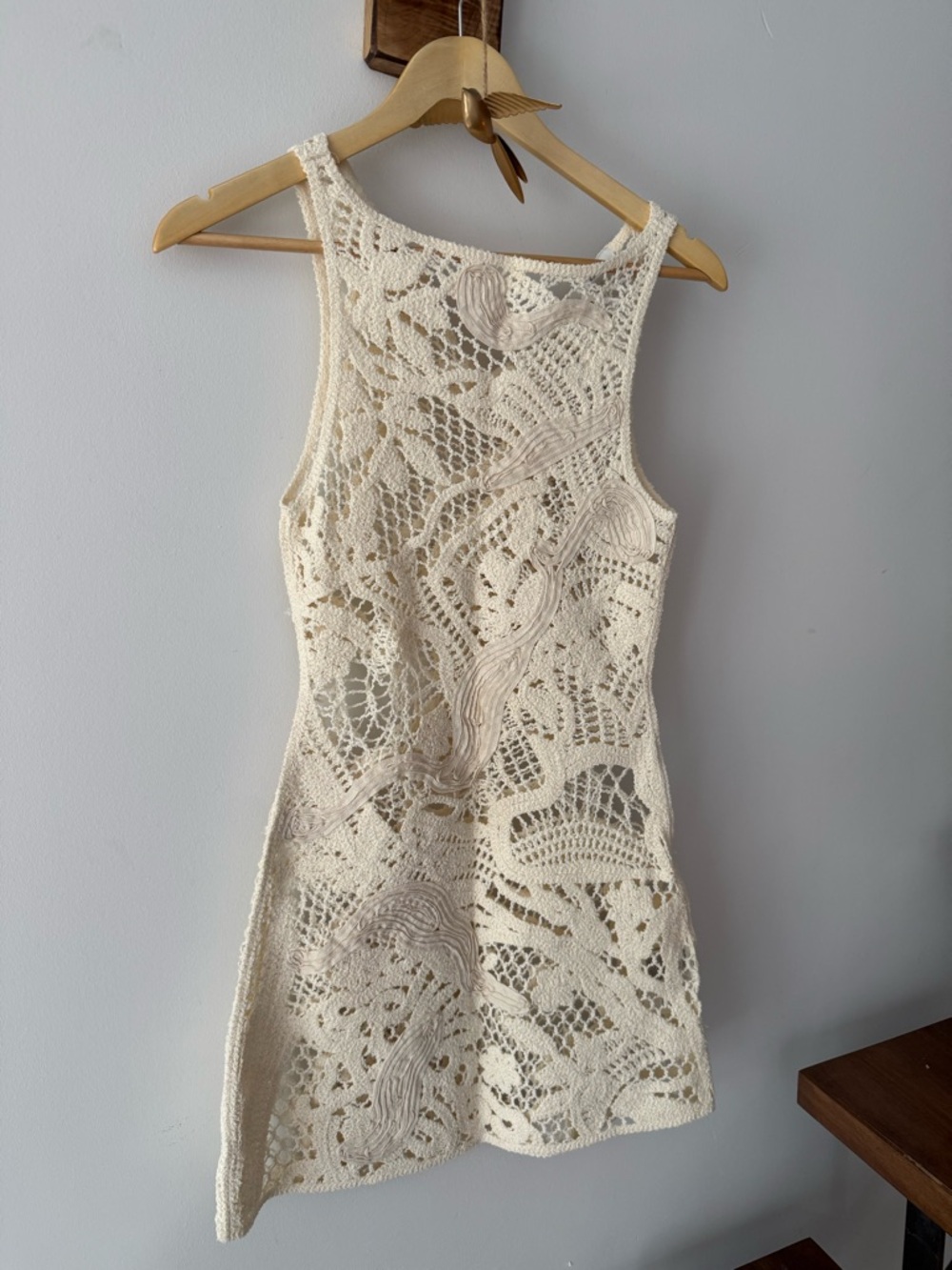 H&M Cream Crochet Mini Dress